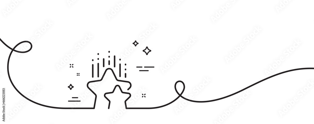 Poster ranking stars line icon. continuous one line with curl. star rating sign. best rank symbol. ranking 