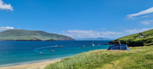 Atlantic view from Great Blasket Island, part of Dingle Peninsula in Ireland, Summer