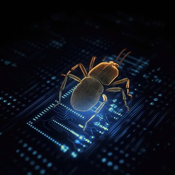 Digital bug in the program, a bug in the code