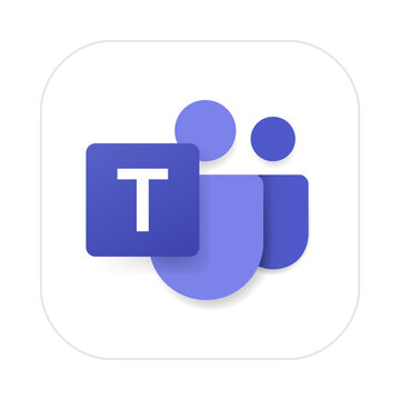 Microsoft Teams App icon. Application for messaging, video calls, file sharing