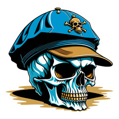 A skull wearing a dangerous hat.
