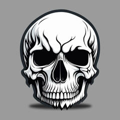 A skull with a white background.