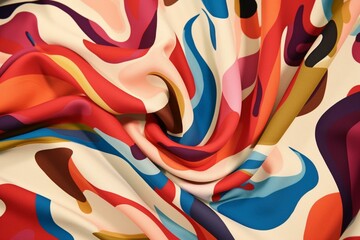 Contemporary swimwear textile featuring a modern print pattern. Generative AI