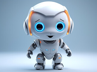 Obraz na płótnie Canvas Cute Little Bot - 3D Rendered GPT Bot for Creative Projects