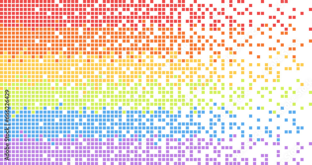 Poster lgbtq color pixel background. decorative pixelated pattern gay community rainbow. stylish nonbinary 