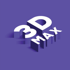 3D 3D MAX yazısı mor arkaplan. Translation : 3D 3D max text with  purple background.