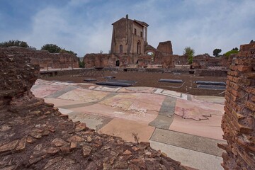Casina Farnese, renaissance building on top of the Palatine Hill, within the archaeological park of...