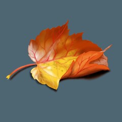 bright autumn illustration of a yellow leaf with a gaping edge