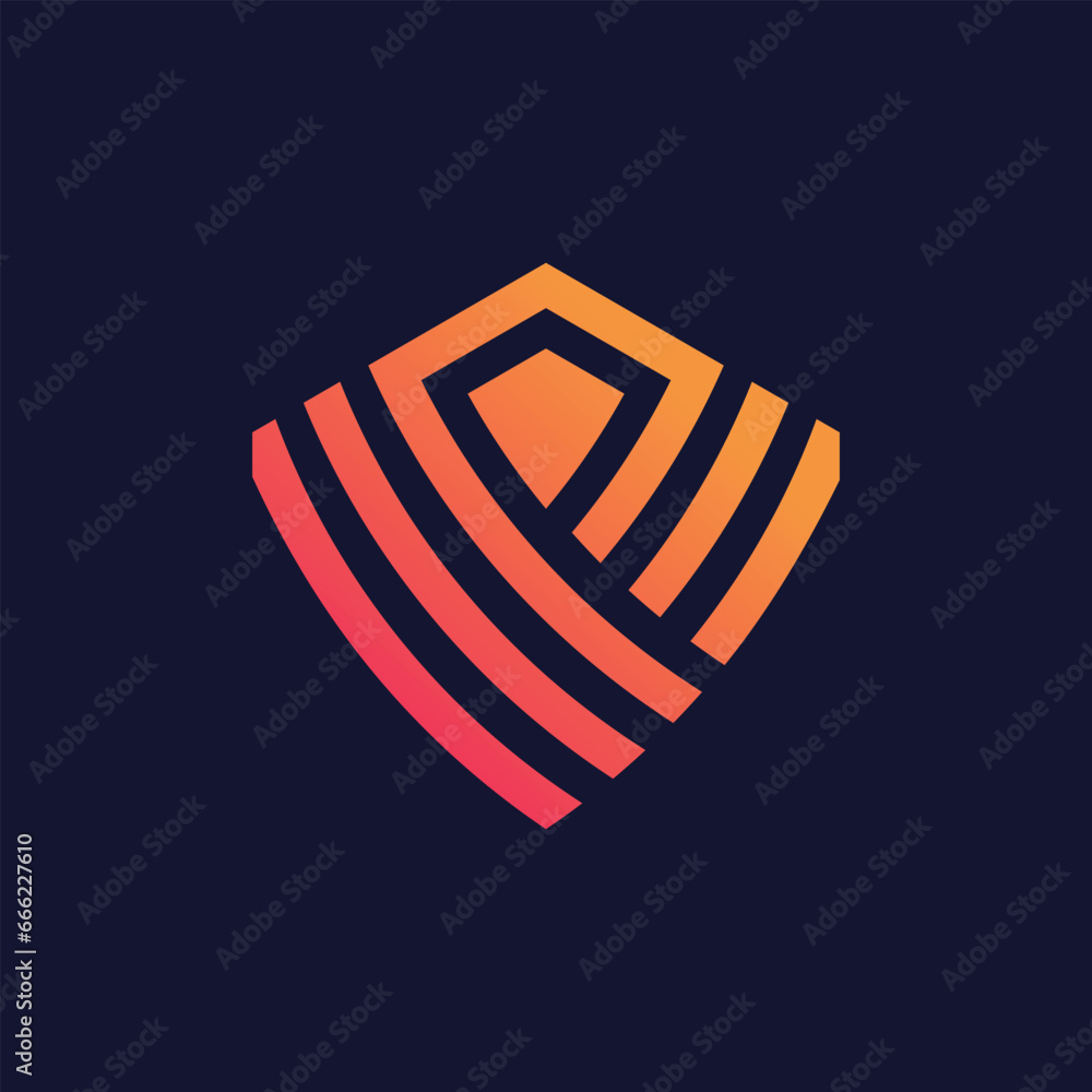 Poster shield design element icon vector with creative modern concept