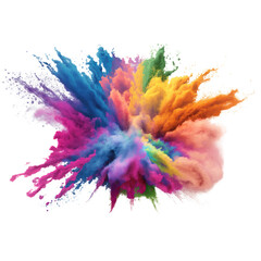 Fototapeta na wymiar explosion of colored powder. clipart for design. isolated on transparent background.