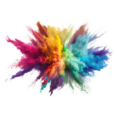 explosion of colored powder. clipart for design. isolated on transparent background.