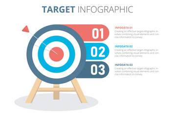 Target with four elements for your text, four steps to your goal, infographic template for web, business, presentations, vector eps10 illustration