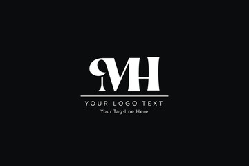 MH Letter Modern Logo Design. MH Logo on White Background Vector Template