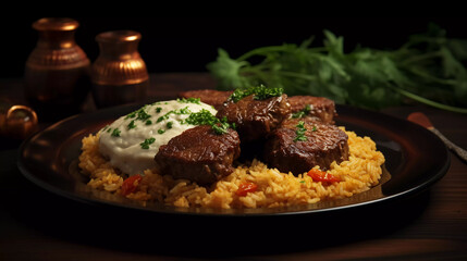 turkish dish: köfte with bulgur 
