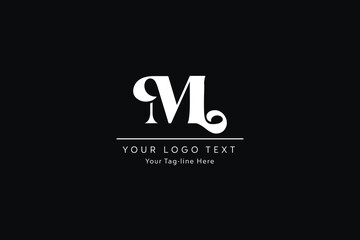 Outstanding professional elegant trendy awesome artistic black and white color OM MO initial based Alphabet icon logo.