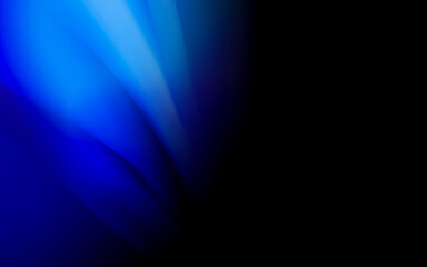 Illustration of a dark background with abstract blue wavy shapes with effects