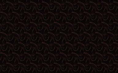 Illustration of a black background with brown repeating patterns