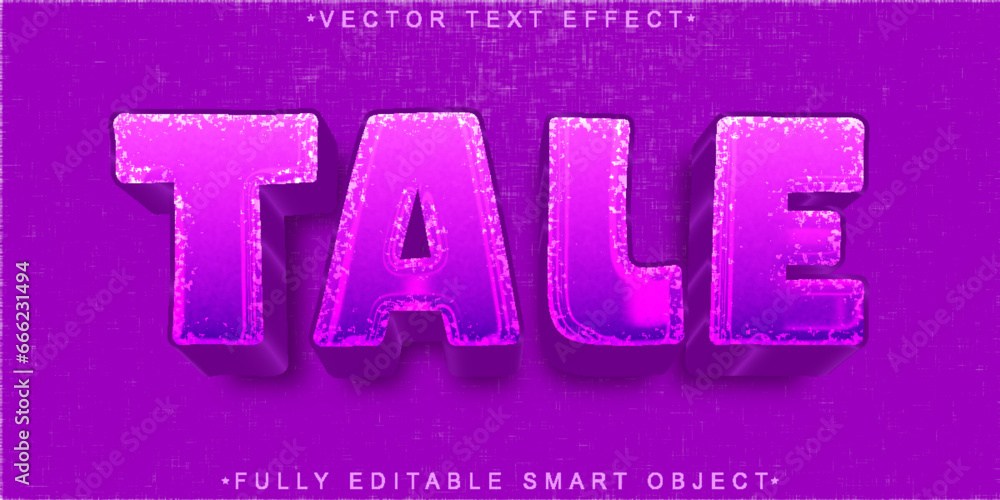 Poster Purple Magical Tale Vector Fully Editable Smart Object Text Effect