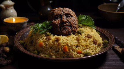 turkish dish: köfte with bulgur 