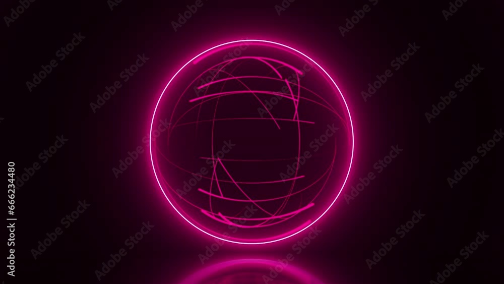 Poster magic lines sphere. computer generated 3d render