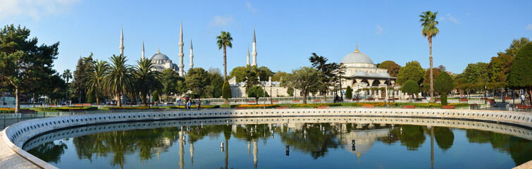 Panorama of Sultanahmet Square in Istanbul.