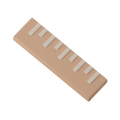 Educational Measurement Tools Ruler and Geometry Supplies 3d render