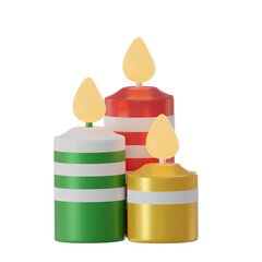 3d render of candle for christmas festival