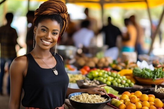 A local food fair celebrating Black culinary traditions, love and creativity with copy space