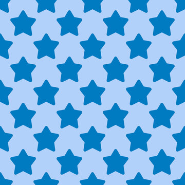 Seamless pattern with blue stars