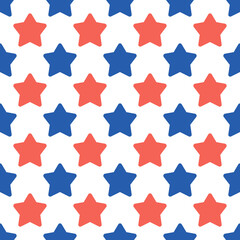 Seamless pattern with coral stars