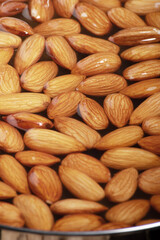 Closeup of soaked almond, healthy food