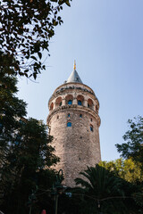 Fototapeta na wymiar Galata tower in Istanbul on sunny day