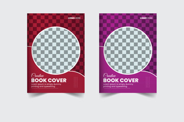 A bundle of 2 templates of different colors a4 Book cover  template, modern book cover design template, 
abstract book cover and creative design, IT company book cover and editable vector template