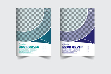 A bundle of 2 templates of different colors a4 Book cover  template, modern book cover design template, 
abstract book cover and creative design, IT company book cover and editable vector template