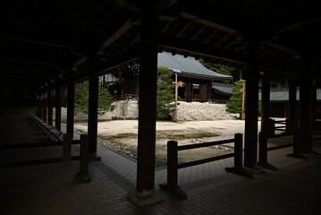 Japan travel guide. Omi Jingu Shrine. A shrine in Otsu City, Shiga Prefecture, Japan, dedicated to Emperor Tenji. A match to determine the competitive karuta champion is held here every January.