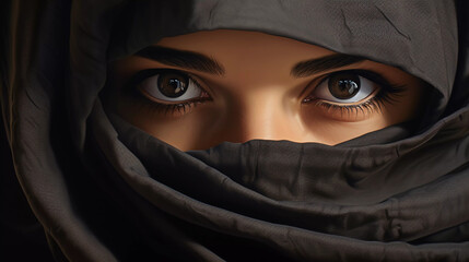 Eyes of a girl in a burga