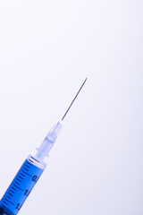 Closeup of injection on grey background