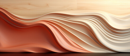 Obraz premium Curved Shapes in Beige Tones - Generative AI