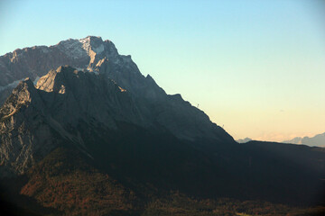 Gentle dramatic sunrise among mountains