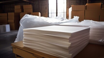 Fototapeta na wymiar single-layer foam sheets, a versatile packaging material.