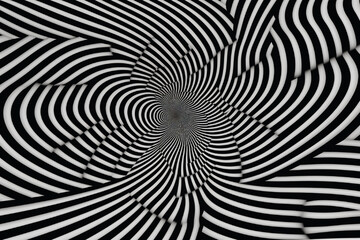 Black and white hypnotic background. Vector illustration
