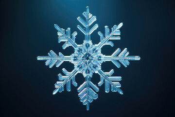 Snowflake on a dark blue background. AI generated