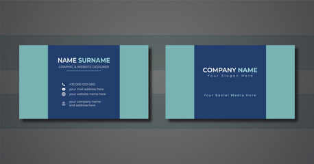 One color printable simple business card design 2023 and 2024.