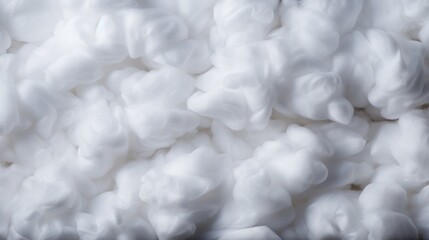 "Pure White Elegance: A close-up photograph showcasing the pristine and fluffy nature of cotton fabric."