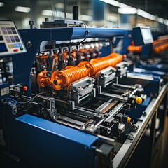 weaving textile Factory workspace machine robot production mechanic conveyor photo close