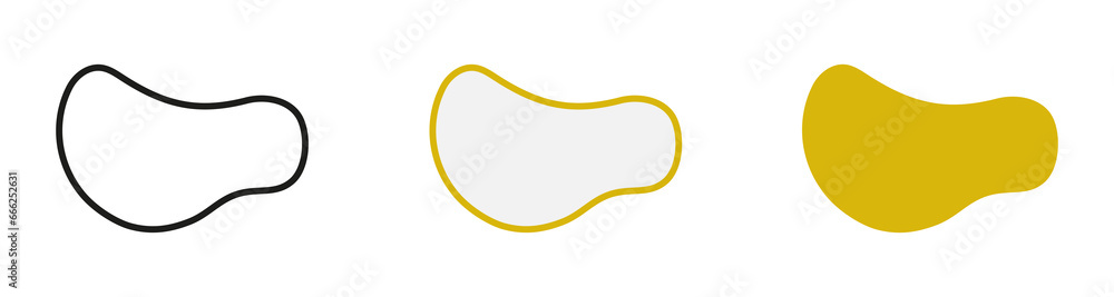 Aufkleber liquid abstract shape set. blob in minimal geometric form collection. curvy wavy elements for modern