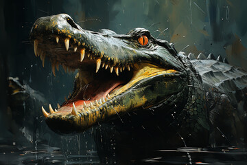 Obraz premium Abstract Crocodile Image - Generative AI