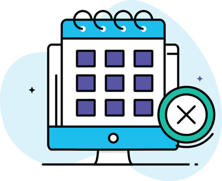 Sleek PC with Dateless Calendar Icon