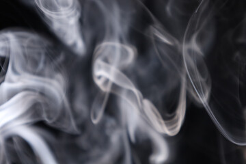 White silver smoke on a dark background, colourful abstract, white fog, minimalistic background, detailed smoke shapes