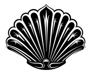 Shell Clam Mussel shell logo tattoo print